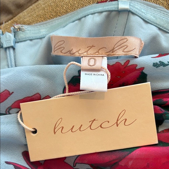 NWT Hutch Strapless Ruched Dress in Pink and Blue Floral with Gorgeous Overskirt - Picture 7 of 9